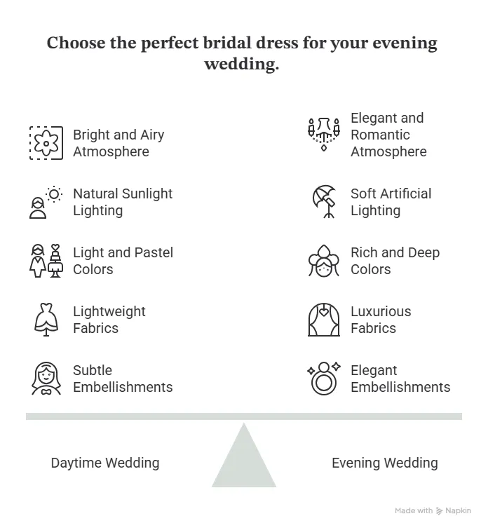 How to Choose a Bridal Dress for Evening Weddings how