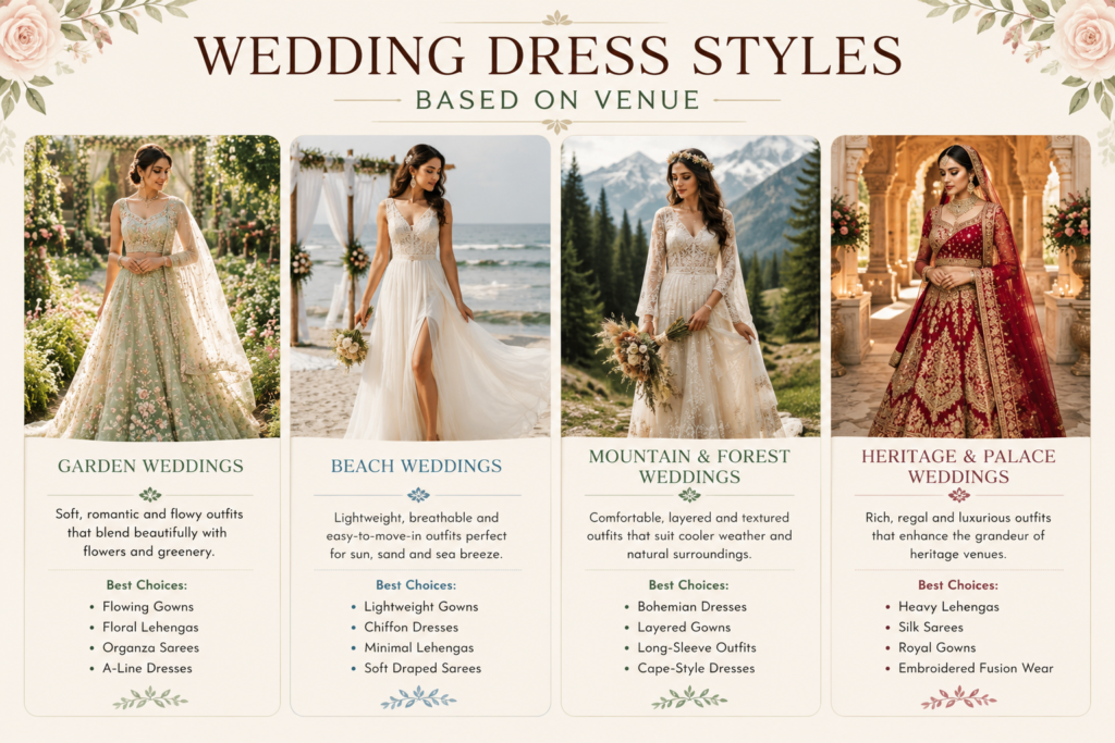 Outdoor and Garden Wedding Dress Style Guide dress based on venues