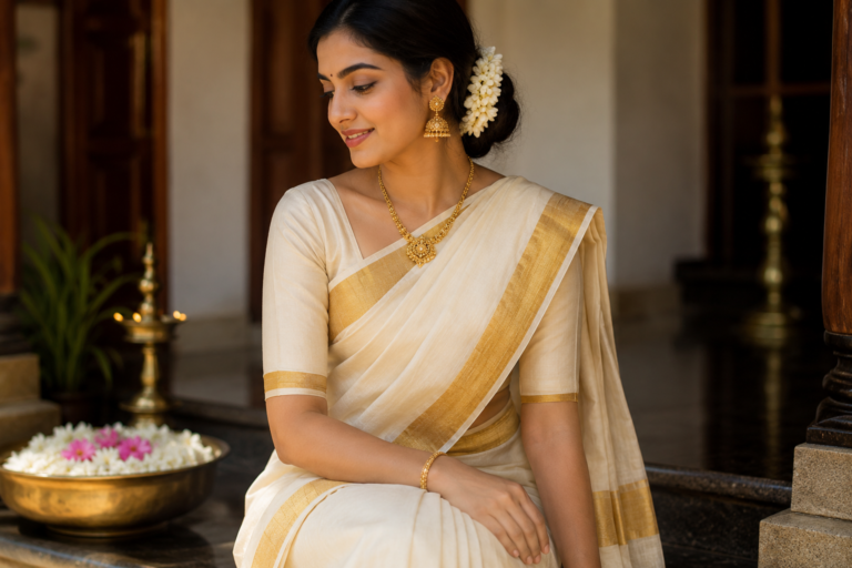 How to Style a Kasavu Saree for Onam: Complete Fashion Guide (2026)