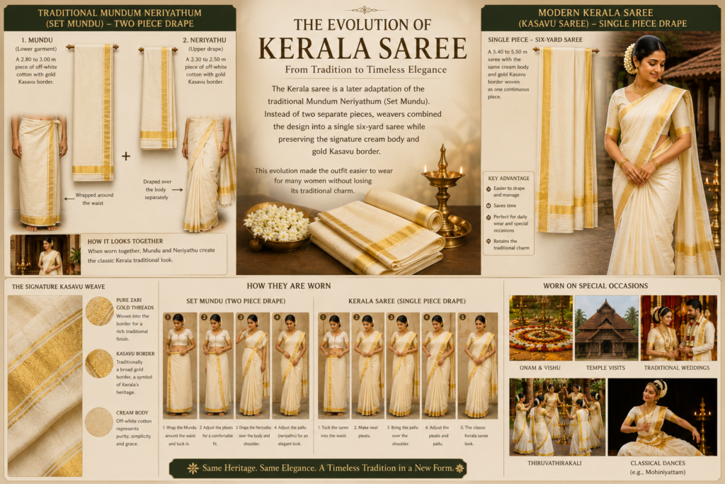 evolution of kerala saree